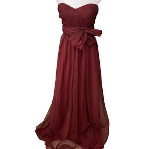 Birdy Grey Bridesmaid Christina Convertible Bridesmaid Dress Cabernet Size Small